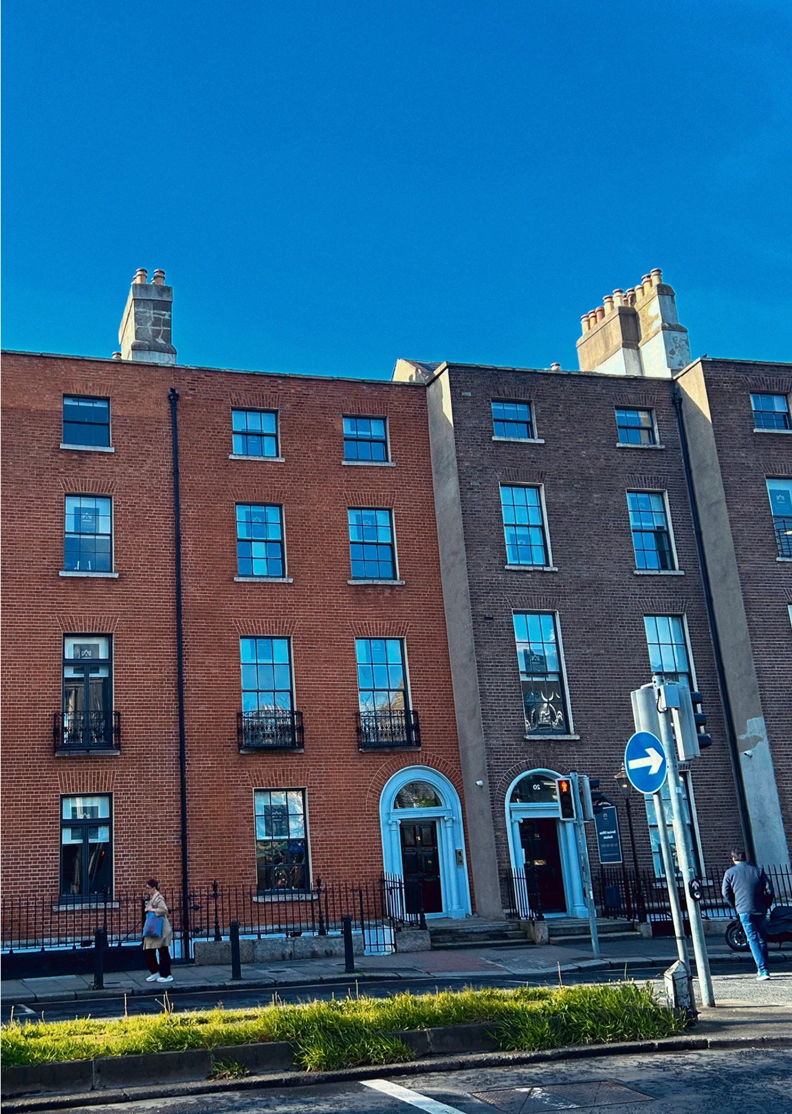 Red-brick Georgian buildings in central Dublin.